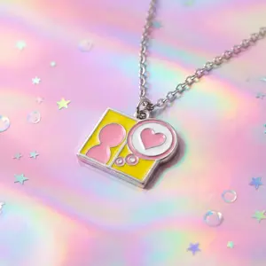 Daily Mood Window Pendant Necklace, 3 Styles love Enamel Charm Necklace, Matching Best Friends Jewelry Gift | y 2k Necklace | choose mood