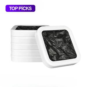 durable & convenient garbage bag, 1 set self-sealing garbage bag, easy to clean garbage storage organization solution for home kitchen organizer, home waste management, home essentials, household items, universal fit garbage can