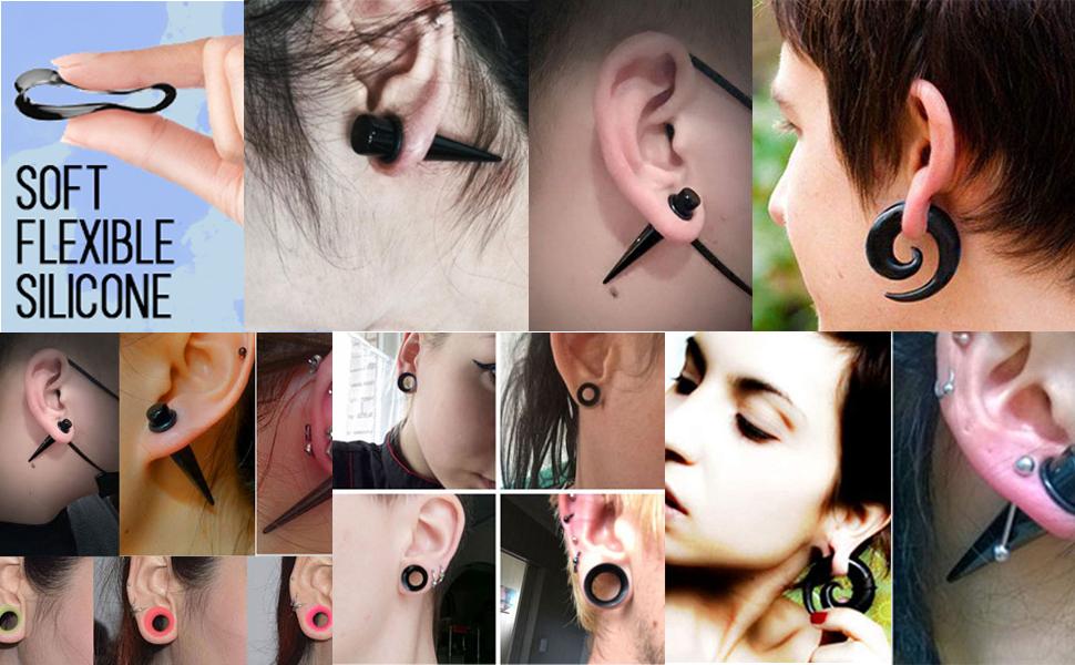 FASACCO 86Count Ear Stretching Kit Acrylic Tapers and Plugs Spiral Tapers Silicone Tunnels Gauges Expander Set Ear 14G-00G Body Piercing Jewelry Set FASACCO 86Count Ear Stretching Kit Acrylic Tapers and Plugs Spiral Tapers Silicone Tunnels Gauges Expander Set Ear 14G-00G Body Piercing Jewelry Set