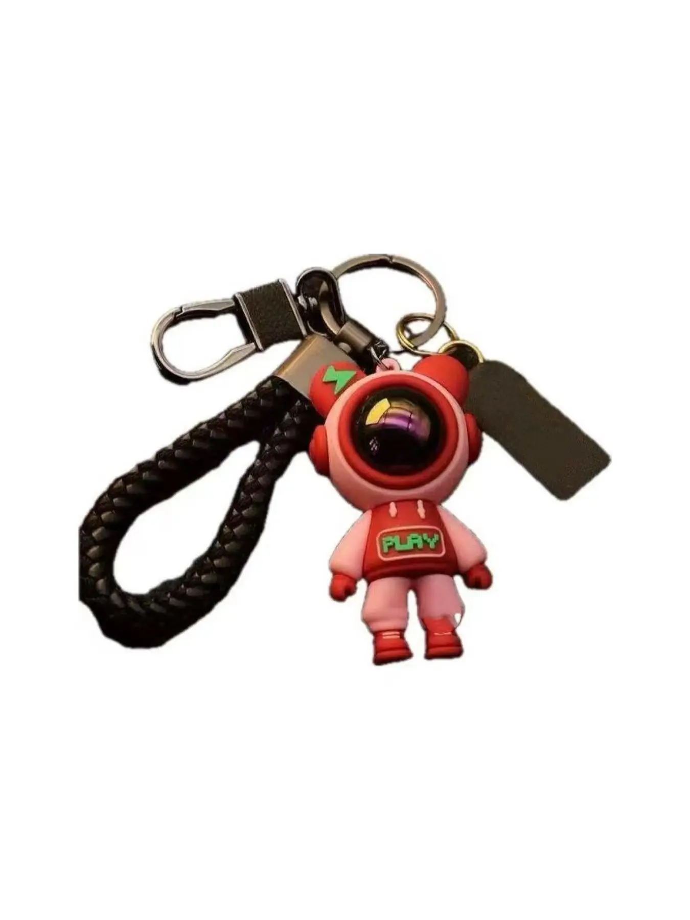 1PCS Charming And Fashionable Lightning Bear Keychain, Cute Cartoon Couple Doll Pendant, Key Ring, Creative Astronaut Keychain, Pendant, Add Fun And Personality To Your Items