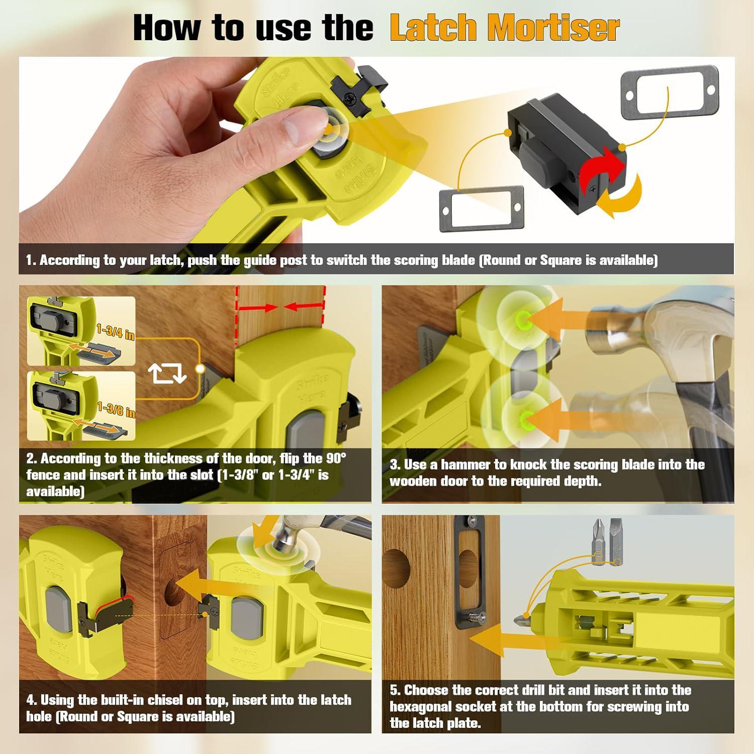 Door Hinge & Door Latch Installation Hardware Tool Kit, Hinge Mortise Template, Easy To Install & Use Chisel Sets, DIY Tools, Suitable for Woodworking Projects, Woodworking DIY