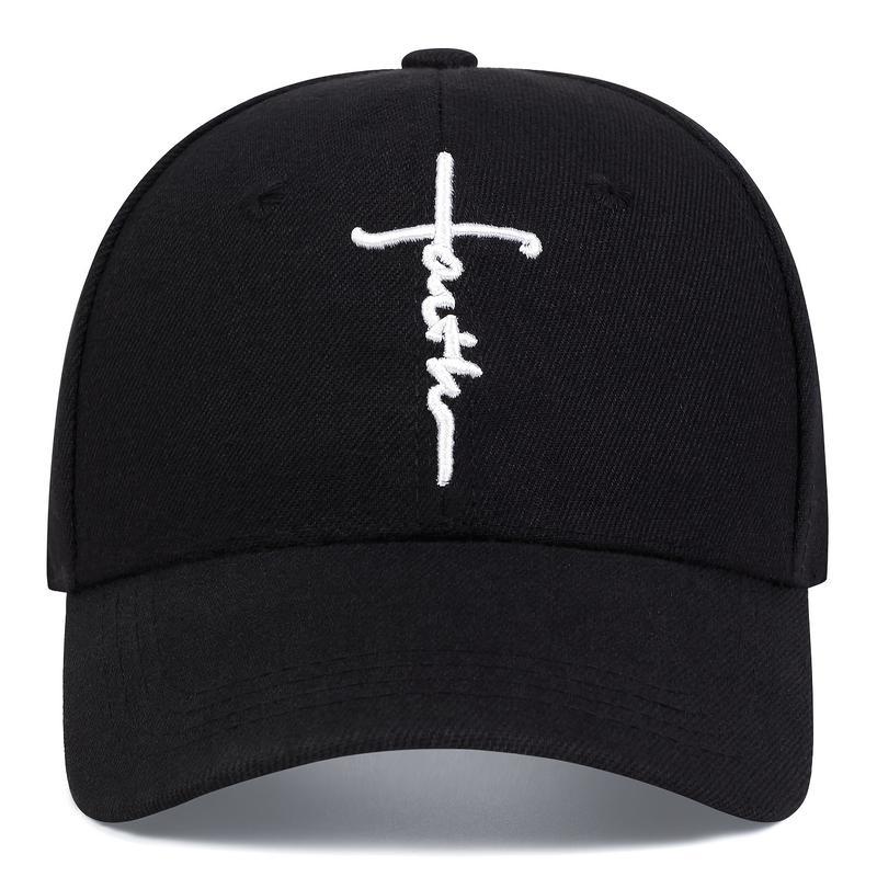 [2pcs/Set] Unisex Black & White Baseball Caps – Exquisite Cross Embroidery, Breathable Acrylic Duckbill Design, Durable Sports Headwear for Outdoor Activities