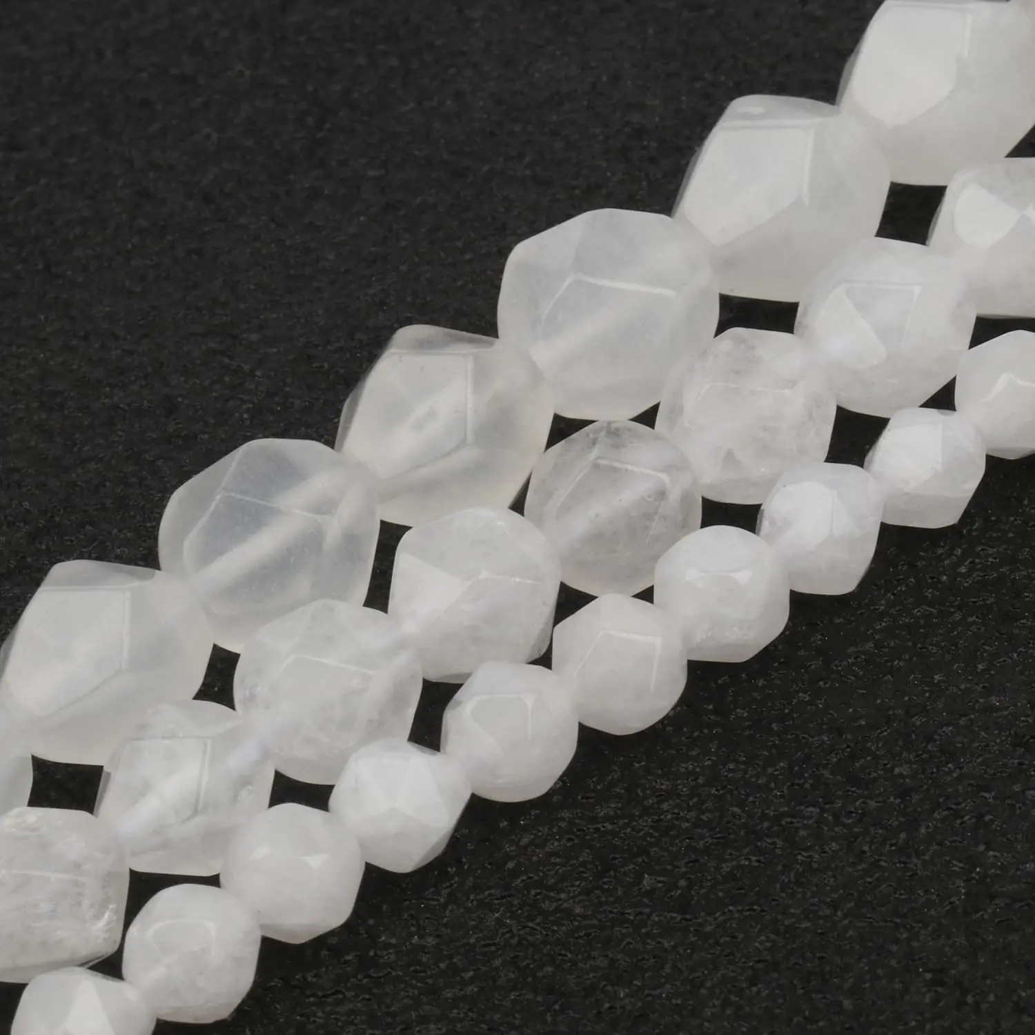 White Onyx Stone Faceted Beads, 6mm, 63 count/Strand,  Loose  Stone Beads.for Creating Elegant Bracelet Necklaces  supplys, Catch The Light for Dazzling Sparkle DIY.