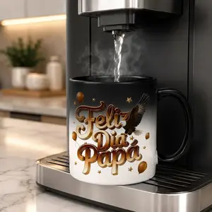 Feliz Dia Spanish Papa Color Changing Mug 11oz Heat Sensitive Ceramic Coffee Cup, Father’s Day Eagle Design Gift