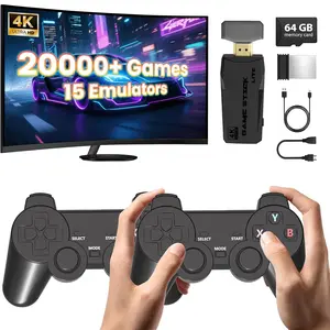 Over 40000 retro game consoles! 23 emulators, 64GB memory card+2 gamepad controllers - suitable for family gatherings and parties (supports PSP/PS1/FC/GBA)