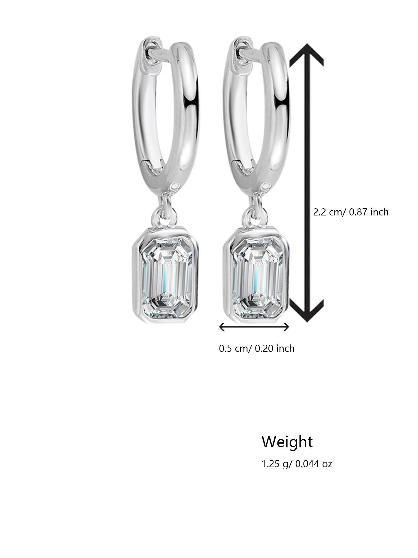 S925 Sterling Silver Synthetic Moissanite Decor Dangle Earrings, Fashionable Jewelry for Women, Trendy All-match & Exquisite Jewelry for Birthday Gift