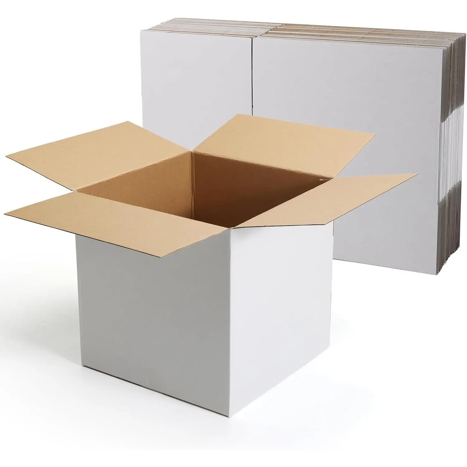 12x12x12 Shipping Boxes 10 Pack, White Corrugated Cardboard Boxes with Side-Lock and Pre-Applied Double-Sided Tape, Easy Assemble Packing Mailer Boxes for Small Business