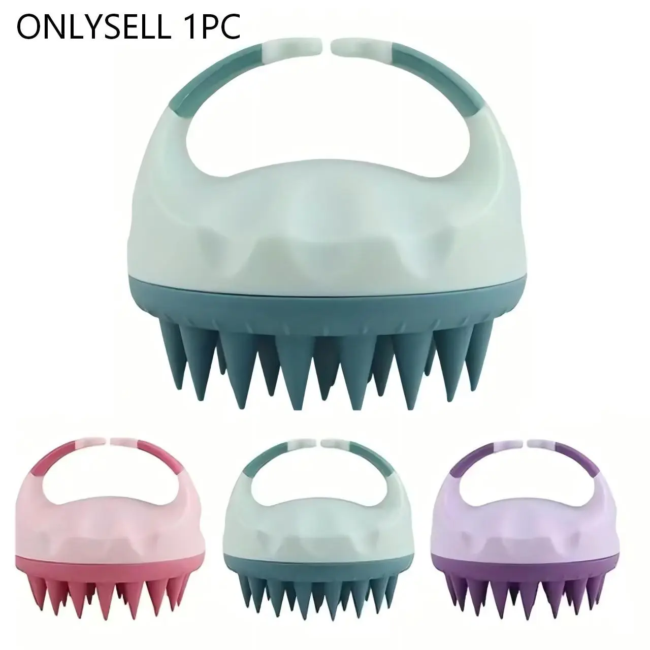 Gentle Silicone Scalp Massage Hair Brush, Portable Low Allergy Shampoo Tool, Removes Dandruff, Ideal for Sensitive Skin