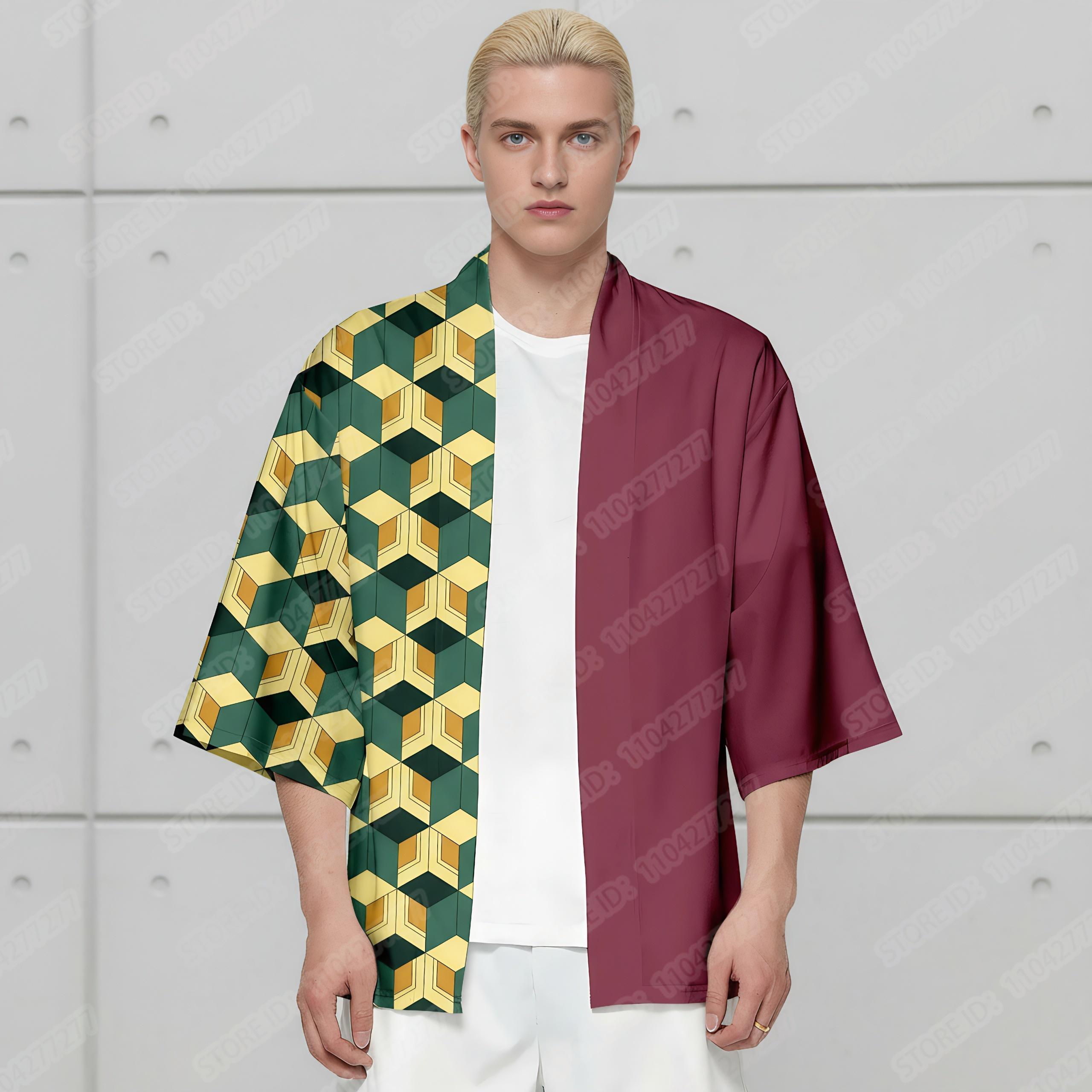 Japanese Anime Tanjirou Kamado Cosplay Kimonos for Men Women Summer Cloak Haori Kamade Nezuko Robe Outfits Kochou Shinobu Kimono