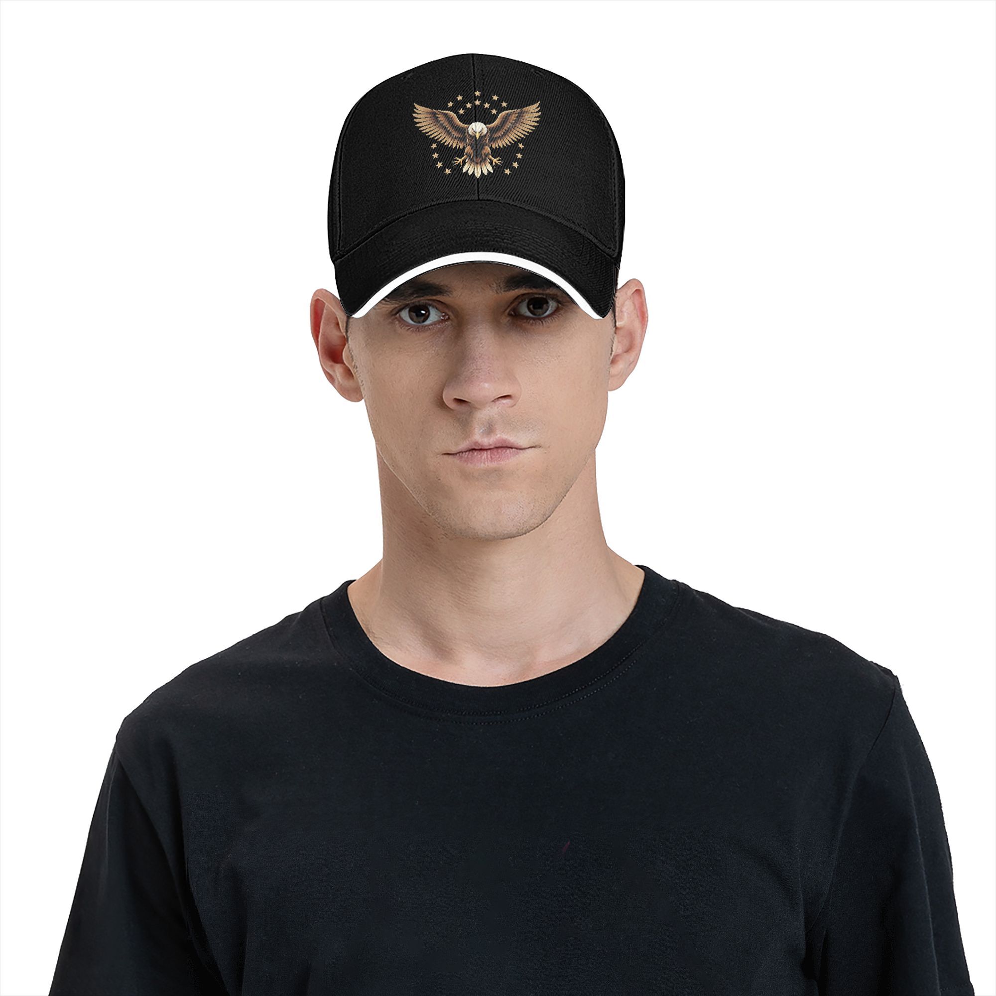 Campaignagle Emblem Fashion Hats - Classic Adjustable Stylish Trucker Snapback, Sunshade Brim Dad Hat, Black Sports Outdoor Cap, Unisex Hip Hop Look Accessory Gift for Teens' Gym Use, Premium Snapback