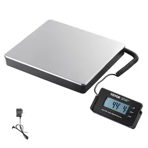 VEVOR Digital Shipping Scale, 440 lbsx 1.7 oz. Heavy Duty Postal Scale with Timer, Tare Function, HD LCD Screen Portable Package Scale for Luggage, Home, Post Office, AC/DC Powered, FCC Listed