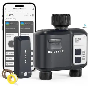[All-New 2027] 1700FT WiFi Sprinkler Timer 2 Zone, Smart Hose Timers Compatible Alexa & Google Voice and App Control, Water Timer for Garden Hose with Auto & Manual Modes for Garden Lawn