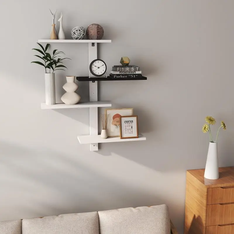 1-Layer Solid Wood Floating Shelf - Minimalist Wall-Mount Shelf with Clean Lines, Plain Finish, Durable Build, Easy Installation for Bathroom, Living Room Storage, Decoration