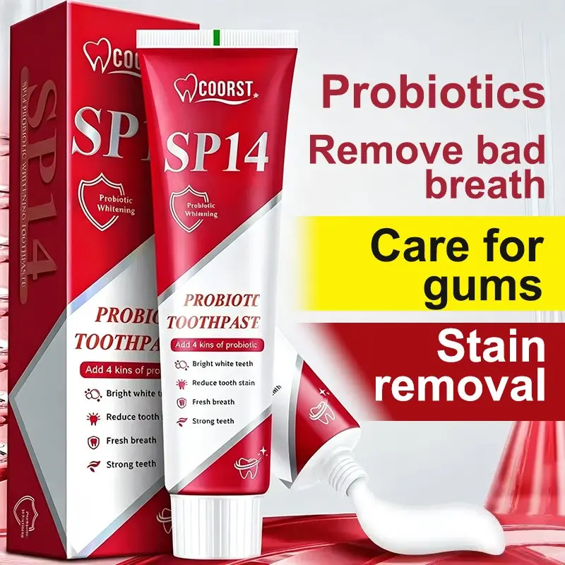 Coorst Sp14 Probiotic Whitening Toothpaste, Quad-Probiotic Formula, Deep Oral Cleansing, Fresh Breath, Dental Health, Unisex