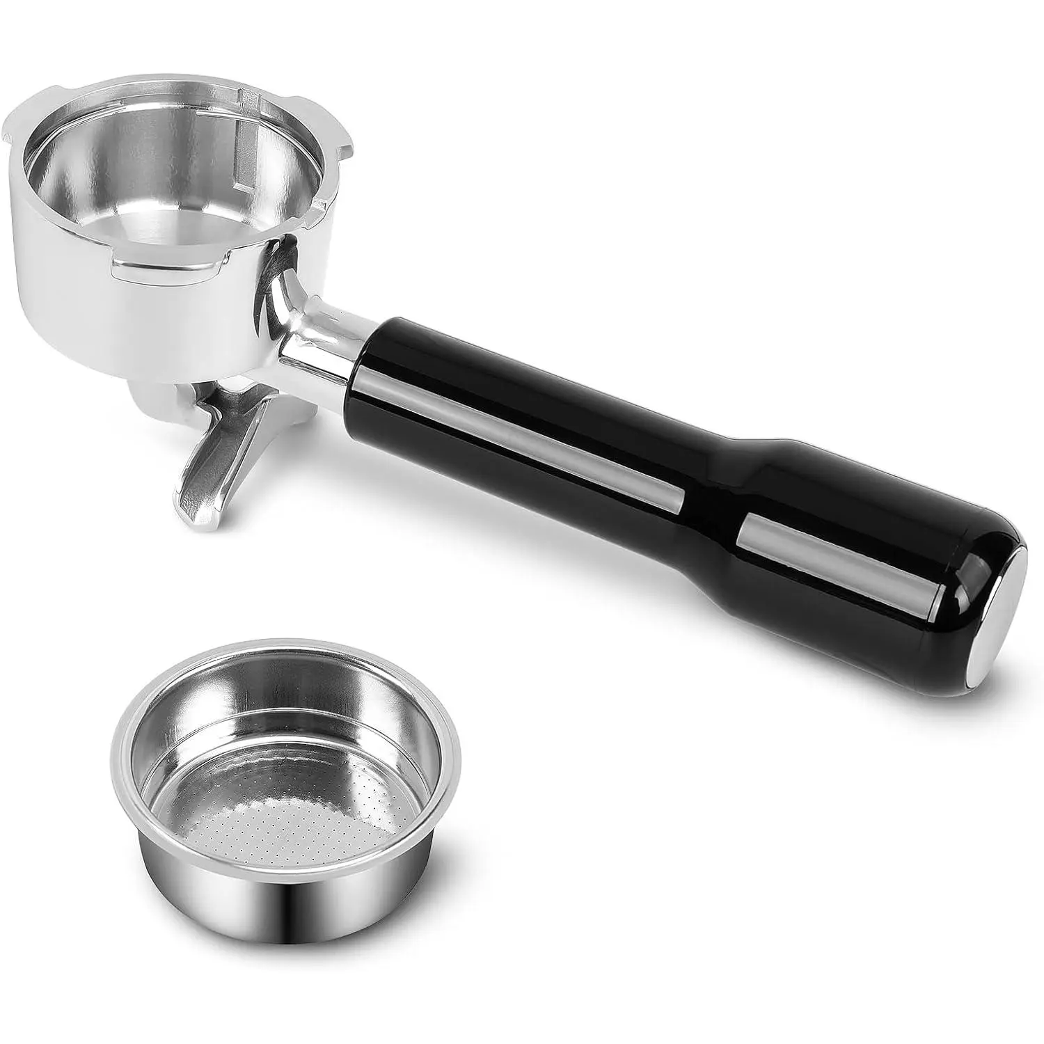 51mm Stainless Steel Portafilter with Double Spouts for CM5418, 3 Ears Portafilter with Portafilter Basket Removal Tool Compatible for CM5418, 3700Essential and 5418Pro