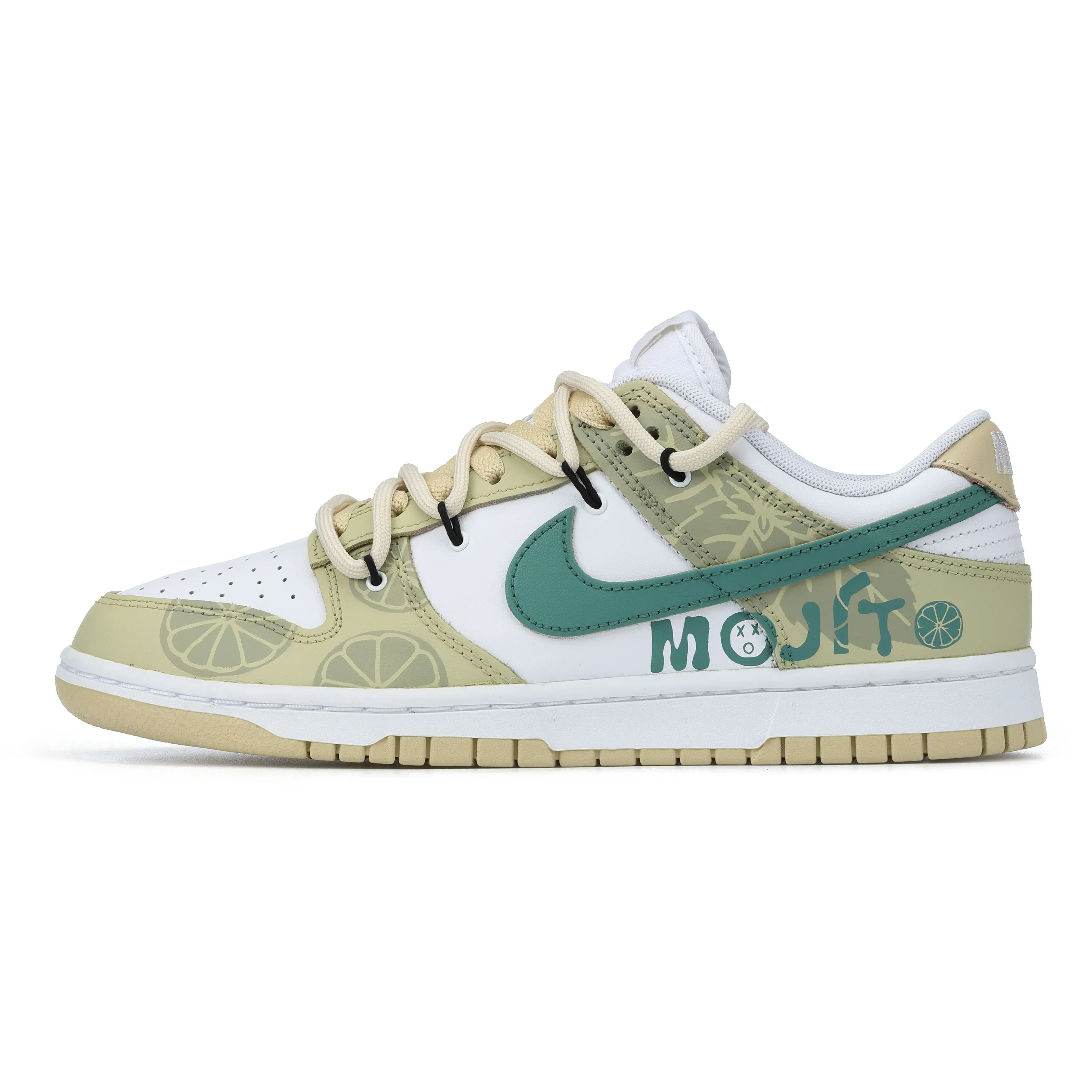 Nike Dunk Custom Sneakers for Men: Time Chapter, Drunkard Lemon Mojito, Retro Style, Slip-Resistant, Cushioned, Durable, Low-Top Verifiable, with credentials and supporting global authentication