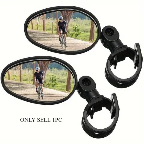 Bike Mirror 360 Degree Adjustable Rotatable Handlebar Mirror Wide Angle Bicycle Mirror Cycling Rear View Mirror Shockproof Acrylic Convex Mirror Safe Rearview Mirror For Mountain Road Bike Bike Accessory Bike Parts