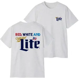 Red White And Lite T-shirt, 4th Of July Shirt, America Shirt, Colorfull, For Him, For Her, Casual Crew Neck, Graphic Tee Clothes Comfort