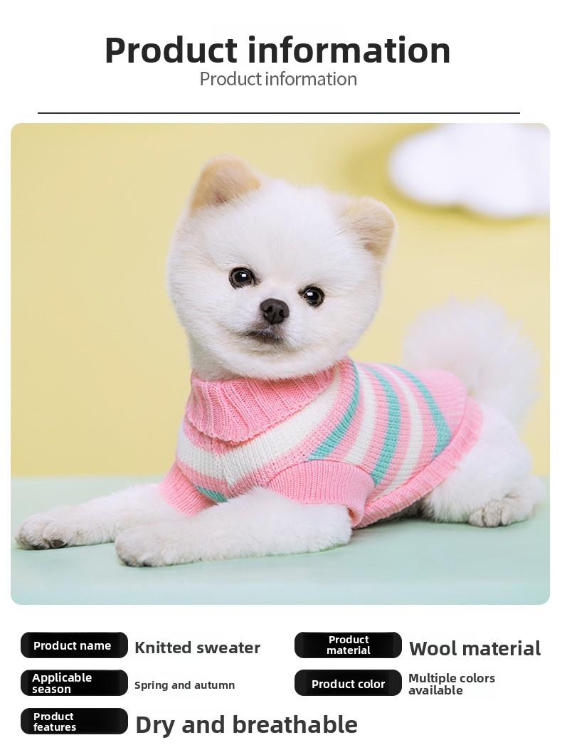 New Pet Knitted Sweater Fall Winter Warm 2-Leg Dog Clothes Multiple Colors Soft Knitwear for Small Medium Dogs Gold Plated Custom Collar shoes