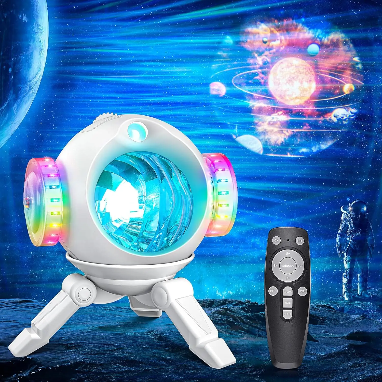 Aurora Projector Lights-4K HD Star Projector with Remote,5 Realistic Nebula Scenarios&7 +1 Colors Effects,RGB Space Pod Night Light for Room Decor (Aurora)