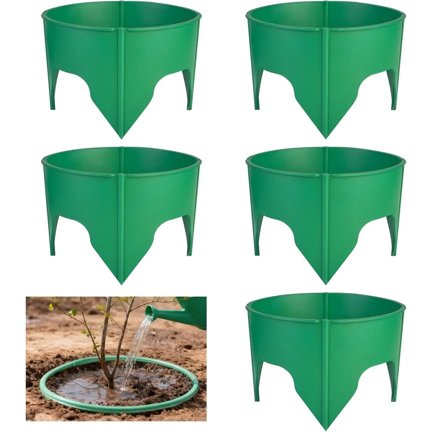 20PCS 6Inch Adjustable Planting Grow Rings, Spliceable Round Planting Edging Border Ring Garden Protective Circular Landscape Watering Ring, Detachable Growth Rings for Outdoor Plants Vegetable Flower