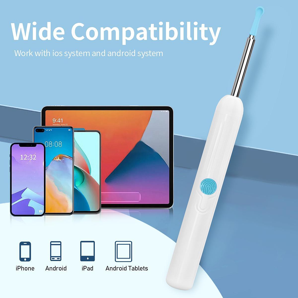 Wireless Earwax Removal Kit, 1 Box Earwax Cleaner with Camera & Accessories, Waterproof Endoscope Ear Cleaning Kit for Home & Travel, Ear Waxing Cleaning, Earwax Removal Tool