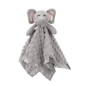 Elephant Security Blanket, Soft Lovey Unisex Lovie Baby Gifts  Boys and Girls Snuggle Toy Stuffed Animal Newborn Essentials and Items Grey 16 Inch