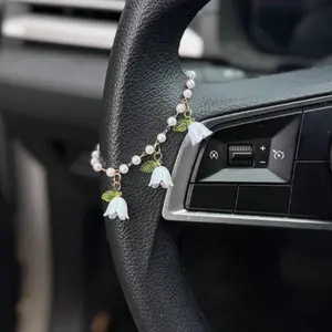 Lily of the Valley Car Charm, Car Steering Wheel Rosary ,Bag Decoration, Car stee, Unique Gift Idea, Creative Present, Car Decorations