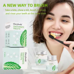 GlorySmile Fresh Breath Chewable Tablets, Dual-use for brushing teeth and rinsing mouth, suitable for business trips and travel, mint flavor, 30/60 tablets