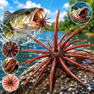 2-Pack Sea Urchin Fishing Lures, TPE Biomimetic Soft Floating Swimbaits, Realistic Topwater Action Durable Artificial Baits For Freshwater Bass Angling