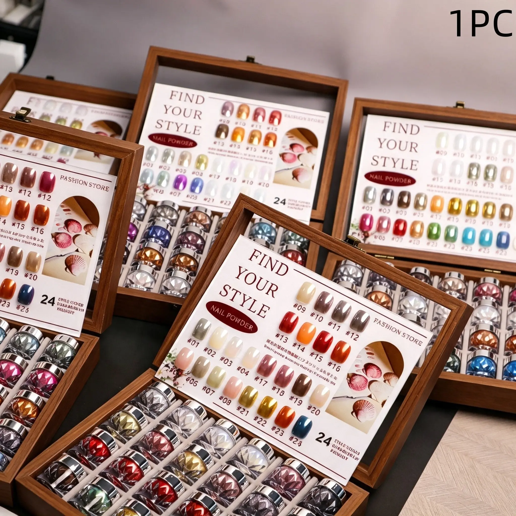 Metal Mirror Magic Mirror Powder/Aurora Powder (24 colors/set), Including Color Cards And Storage Boxes, Preferred Gift For DIY Nail Art And Nail Accessories, Party Nail Art