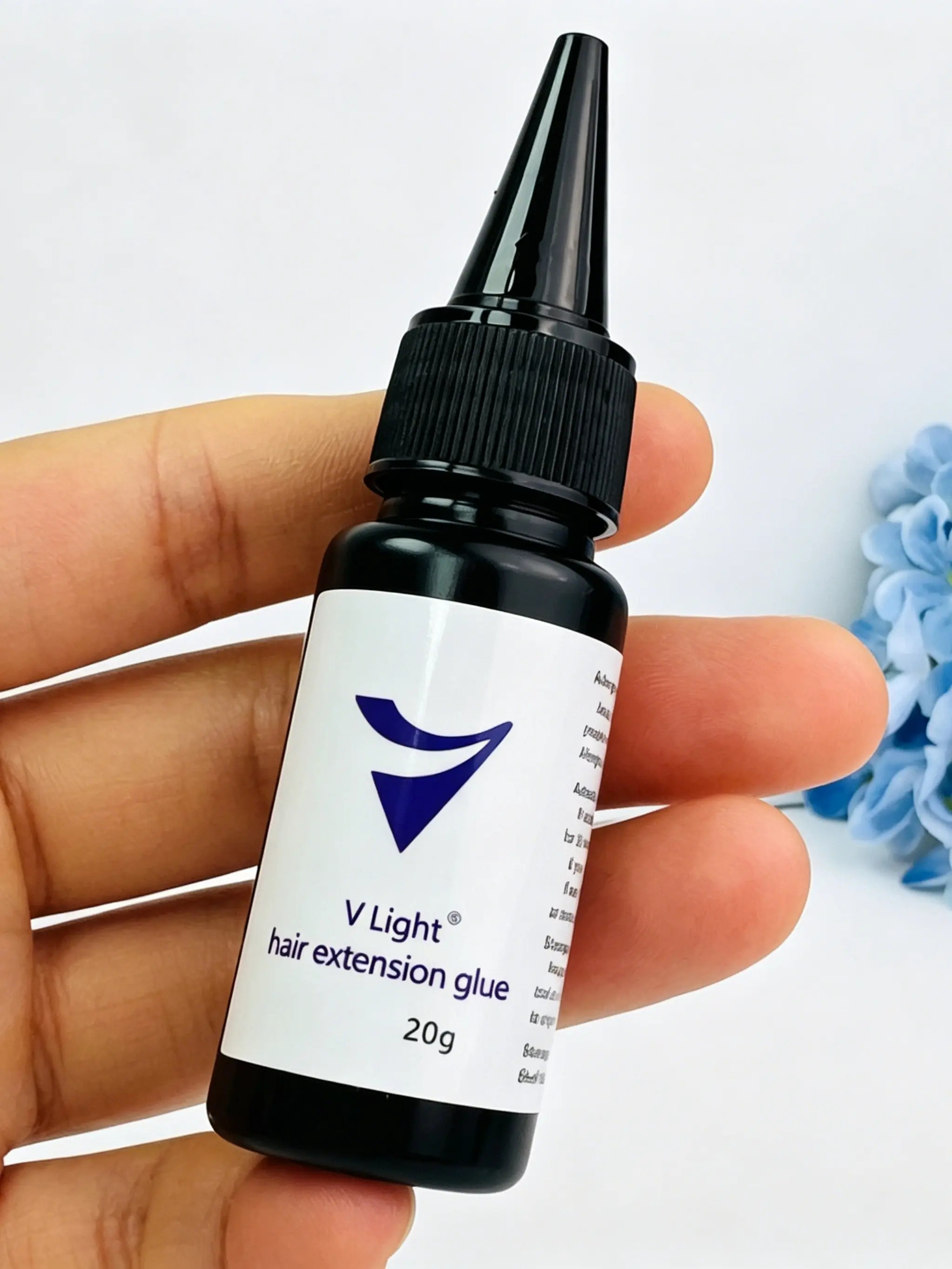 V Light Hair Extension Glue, Transparent No-Trace Long-Lasting Adhesive, Strong Bonding Gel for Wigs and Extensions, 20g, 1/2/3 Bottles