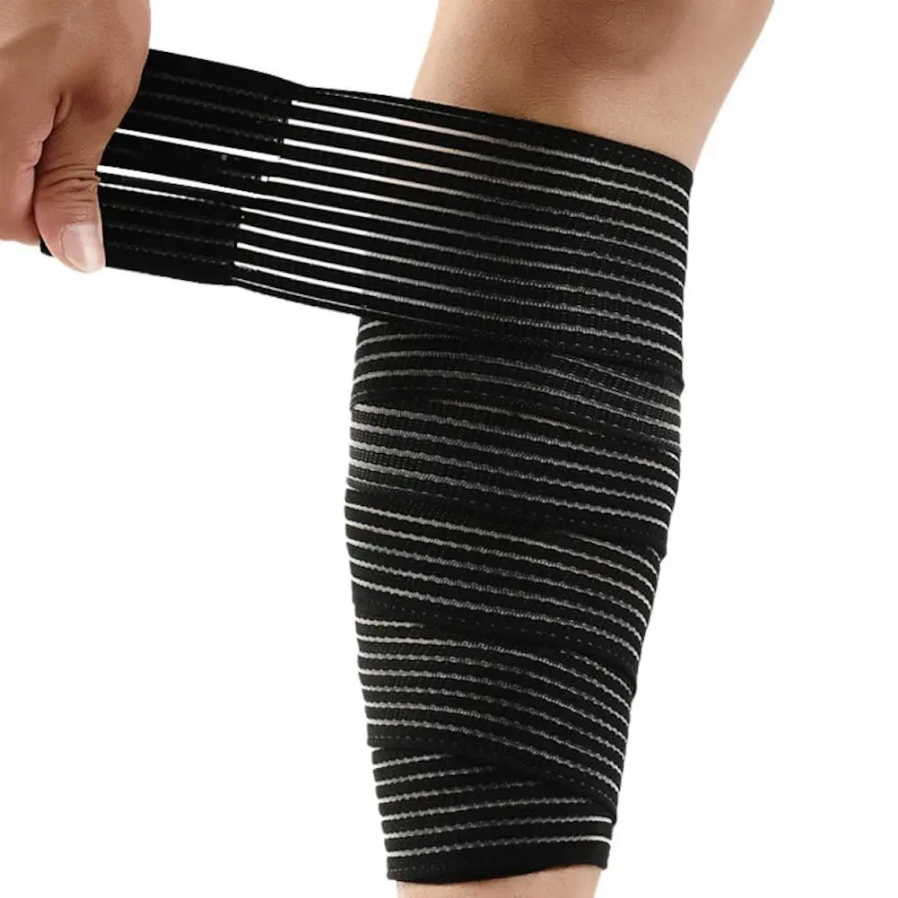 Elastic Calf Compression Bandage Sleeve Wrap for Calf Pain Relief Lower Leg Compression Support Shin Splint Guard Adjustable Plus Size Black Large