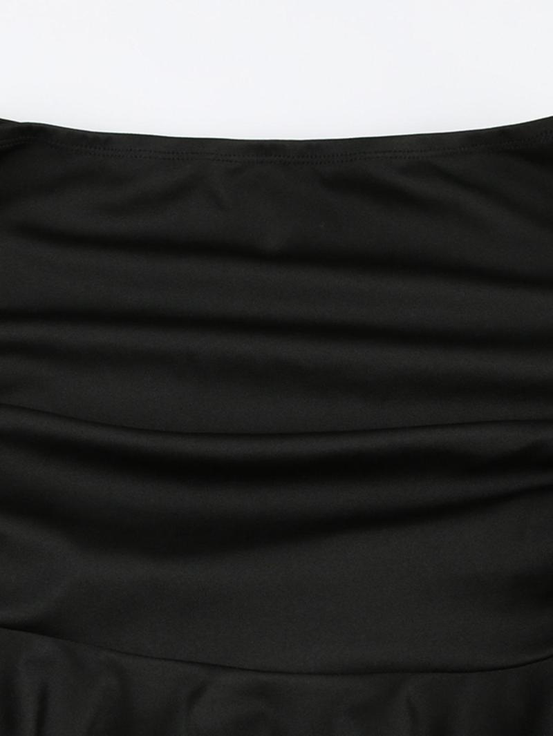 Women's Solid Ruched Drawstring Side Ruffle Hem Skirt, Fashion Casual Mini Skirt for Party Holiday Vacation, Short, Ladies Summer Bottoms Birthday Gifts, Street Fashion Skirt