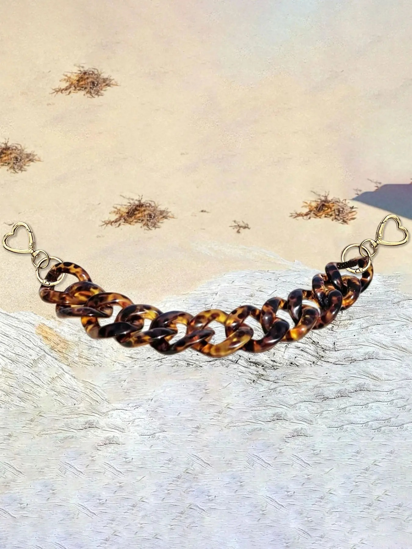 Amber Leopard Print Bag Chain Accessory, Stylish Wallet Strap Charm, Fashionable Handbag Decoration, Perfect for Bags & Purses, Purse Accessories, Bag Chains for Handbags, Elegant Chain Strap With Chain