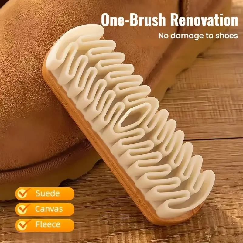 1PC Professional Suede Nubuck Brush - Deep Cleaning Tool for Shoes Boots Bags - Gentle & Reusable Scrubber