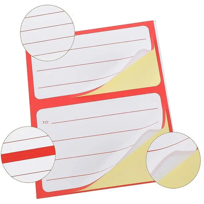 50Pcs Self-adhesive Plain Paper Universal Address Mailing Label Stickers with Handwritten Lines, for Mailing Boxes, Envelopes - DIY Felt Crafts Supplies