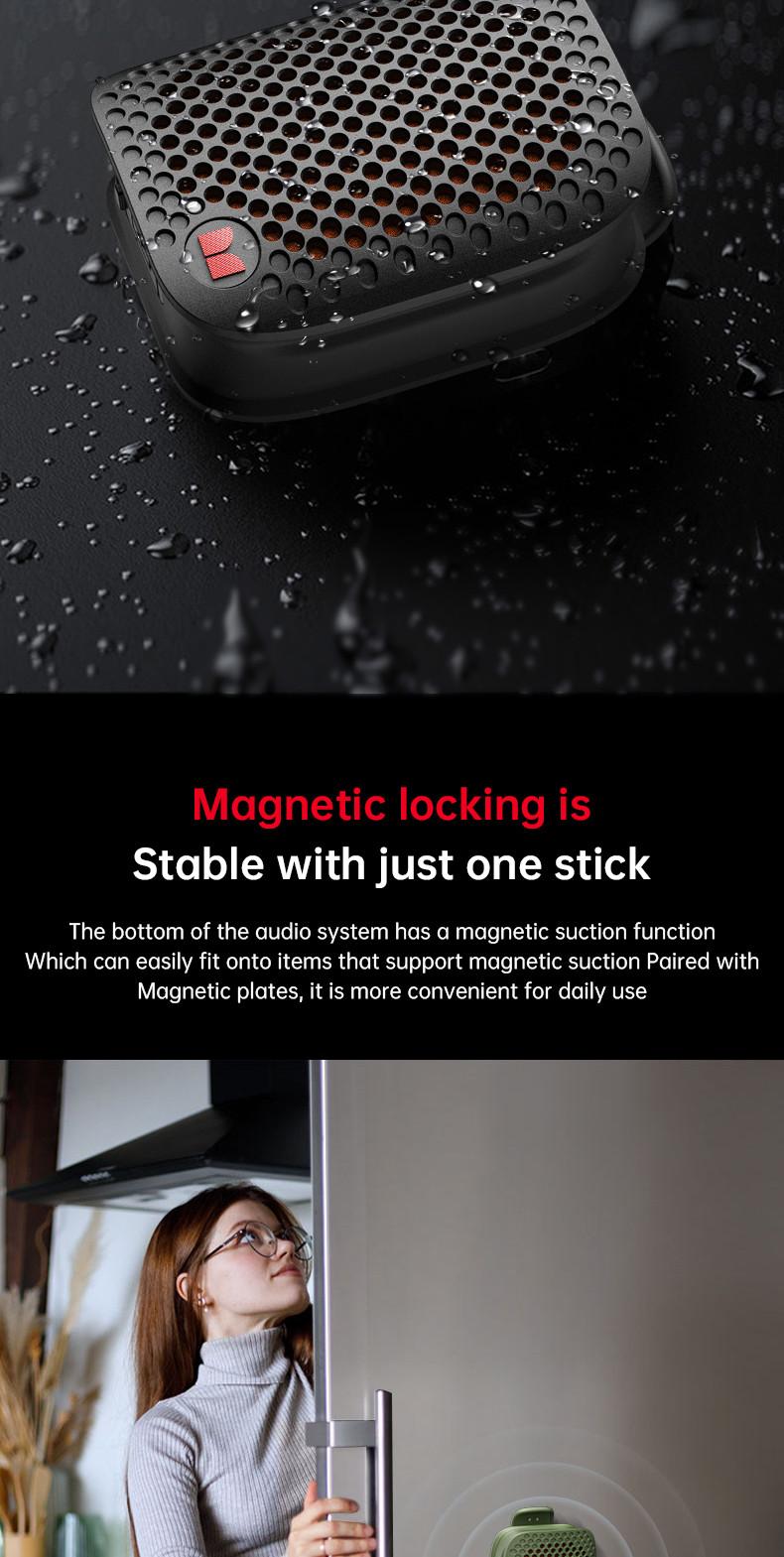 Monster M3 Bluetooth Speaker Wearable Portable Magnetic Clip-on Bluetooth Sound Box TWS Stereo Matching Wireless Portable Speakers