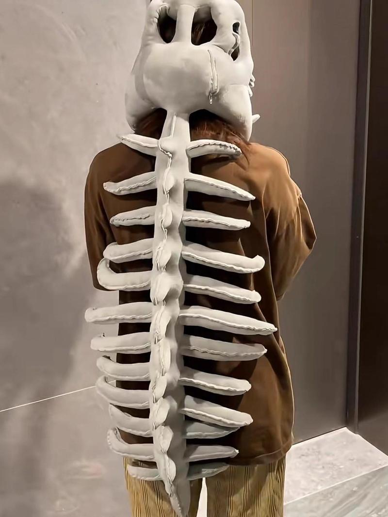 Halloween keleton Costume Set Fun Skeleton Dinosaur Costume Dress-Up Fossil Jumpsuit