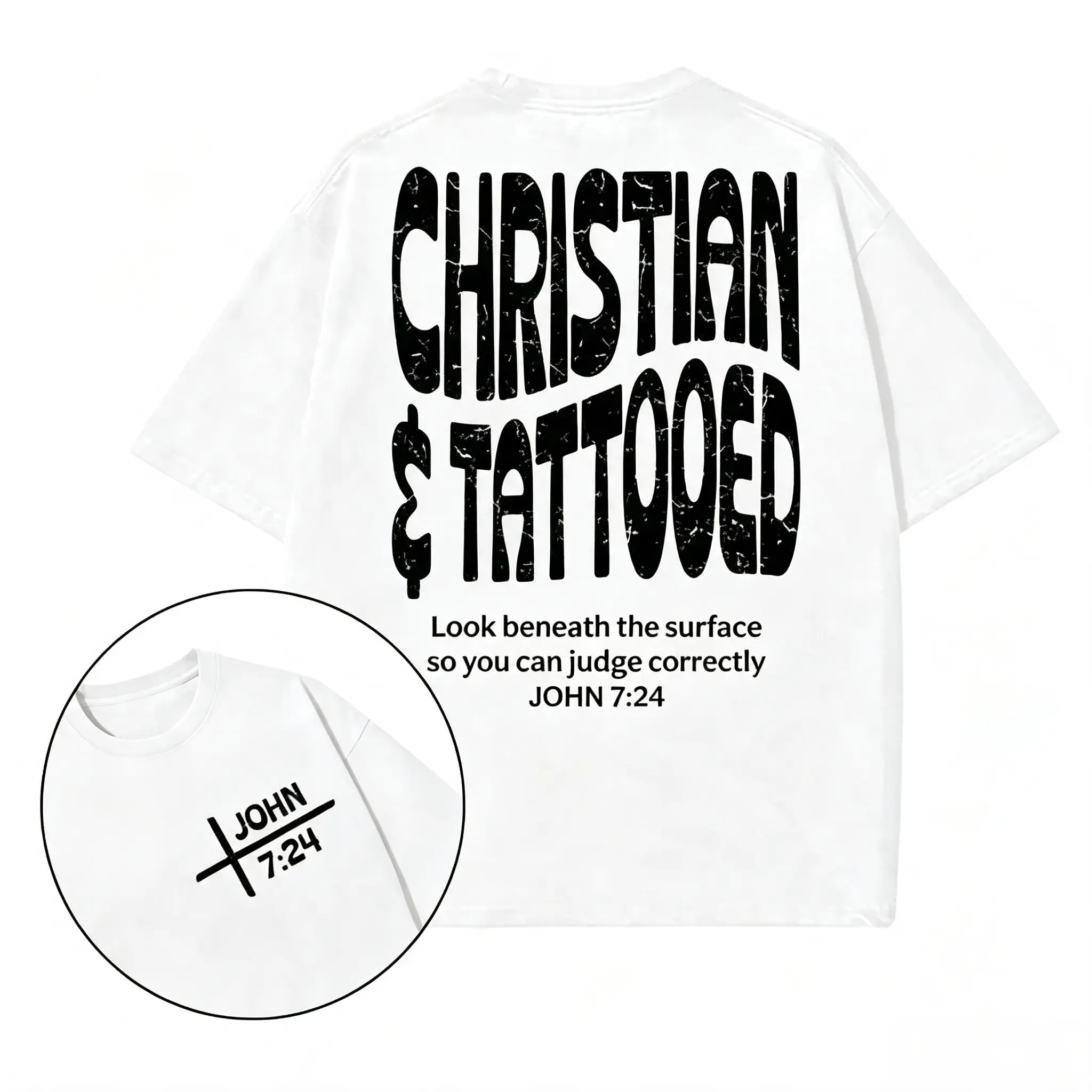 Christian & Tattooed Christian Washed 2026 Shirt, Christian t shirts, Vintage I Love Jesus Shirt, Menswear Top, Trending Top, men's graphic tees-father's day gifts-women's shirt