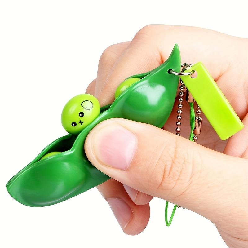 2-piece set of stress-relief toys, pea squeeze stress-relief toy, cute and fun, bean and peanut keychain, Halloween and Christmas gift, suitable for children and adults, stress-relief item, creative pendant keychain Cat Ear Plushie Mystery Box