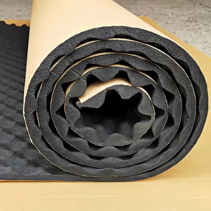 Multi-Purpose Self-Adhesive Egg Crate Foam Roll 20mm 50×200cm, High Density Sound Insulation Thermal Insulation Mat for Home Use & Car Noise Reduction