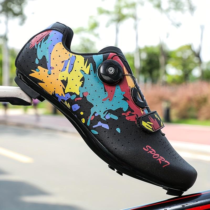 Men's Professional Cycling Sneakers Compatible With SPD Cleat, Breathable Sport Shoes For Road Cycling Ridding Racing Outdoor