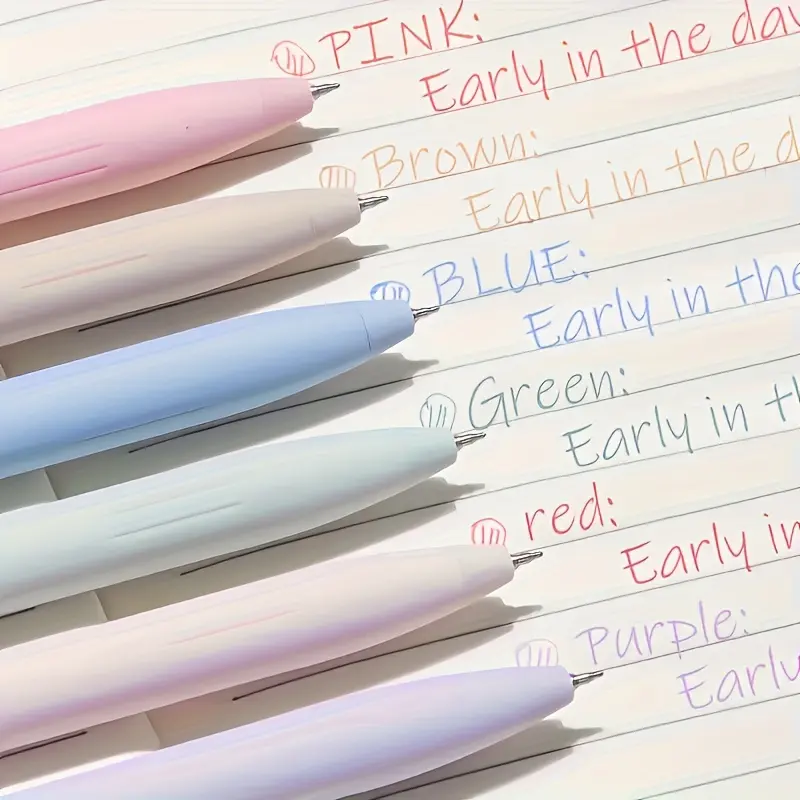 6-Piece Cute Morandi Color Gel Pen Set, Retro 0.5mm Colorful Signature Pens for Students, School & Office Writing Supplies