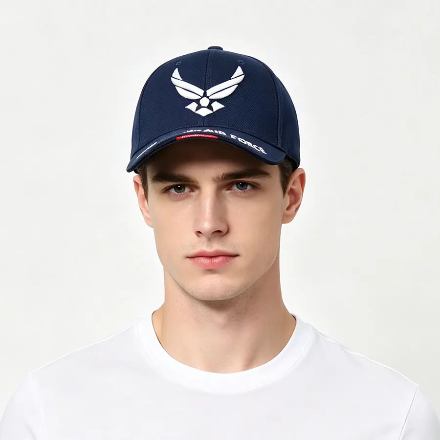 US Air Force Wings Embroidered Baseball Hat - Unisex Short Hat, Breathable Outdoor Wear, Summer Sunscreen Shade Cap for Camping & Hiking