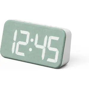 Cosy LED Desk Clock, Alarm Clock with USB Charging Port, 12/24H Mode, Temperature Display, Alarm & Snooze, Cozy Atmosphere, Non-Slip pad for Stability (Deep Green)