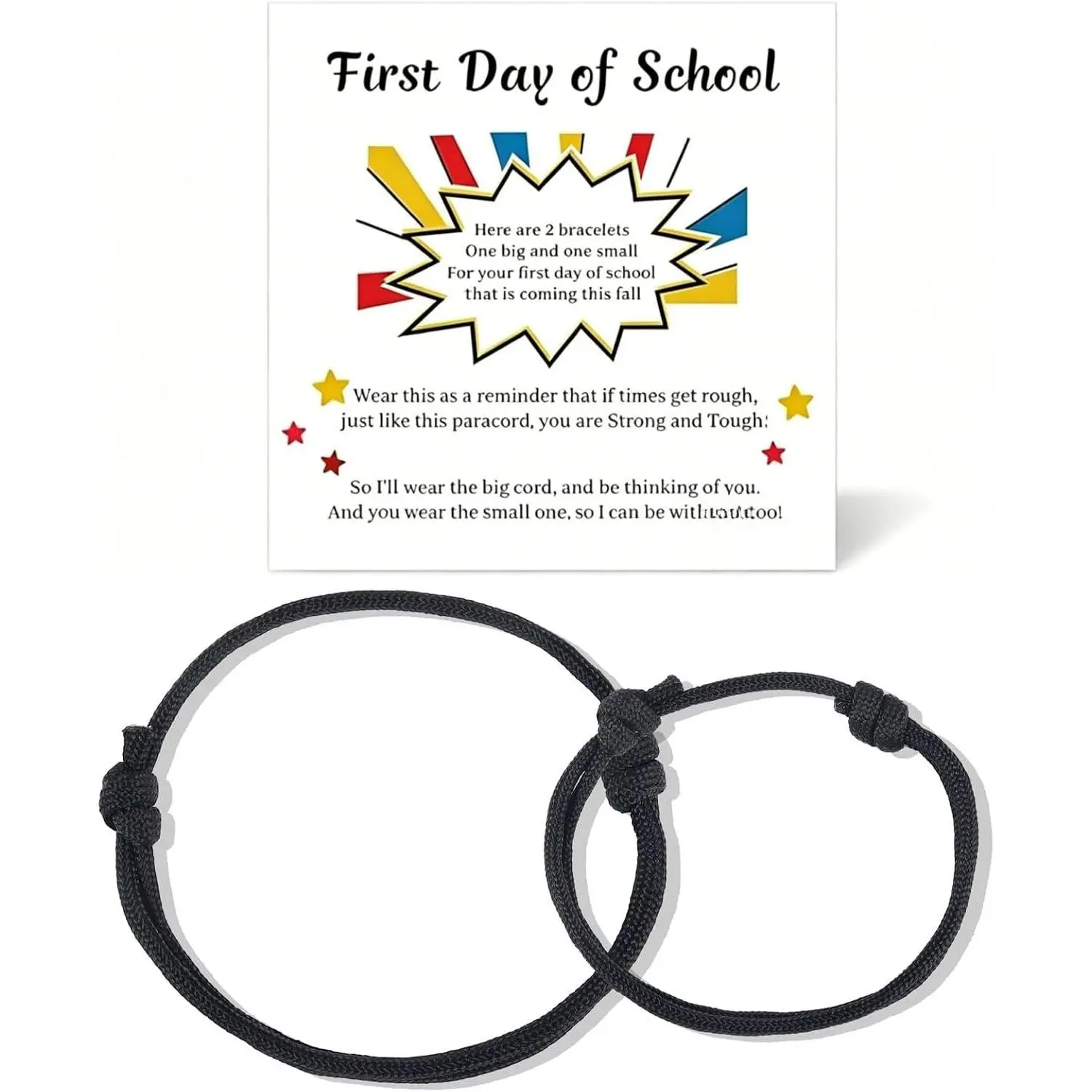 of School Bracelets,  to School Bracelets Mommy and Me |  of  Bracelet  to School Supplies, Adjustable Nylon Woven Knit Rope Bracelet for Boys Girls Gifts
