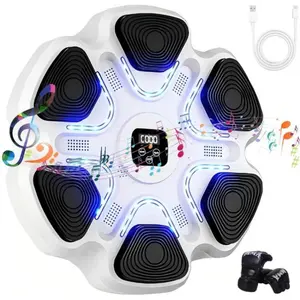 Wall-Mounted Interactive Boxing Target Machine with Gloves, 9-Speed Adjustable Music Trainer, Home Boxing Equipment for Sports & Martial Arts