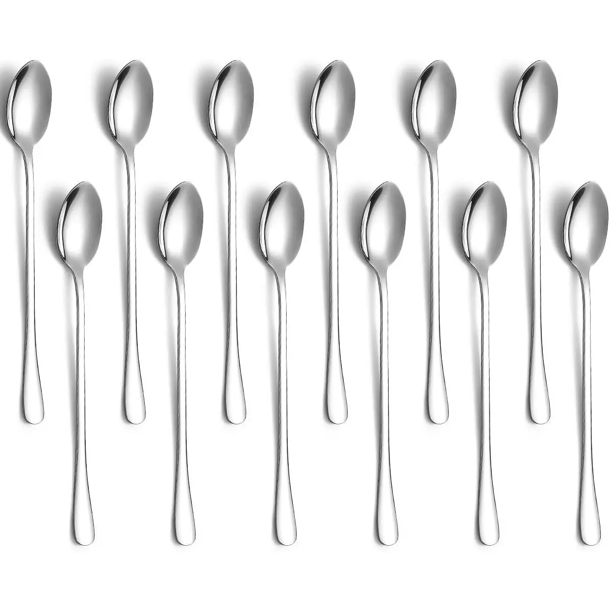 Long Handle Iced  Spoons 12 count 7.87", Stainless Steel Coffee Spoon, Ice Cream Spoons, Latte Spoon for  Milks  Mixing  Stirring Coffee Milkshake Cold Drink