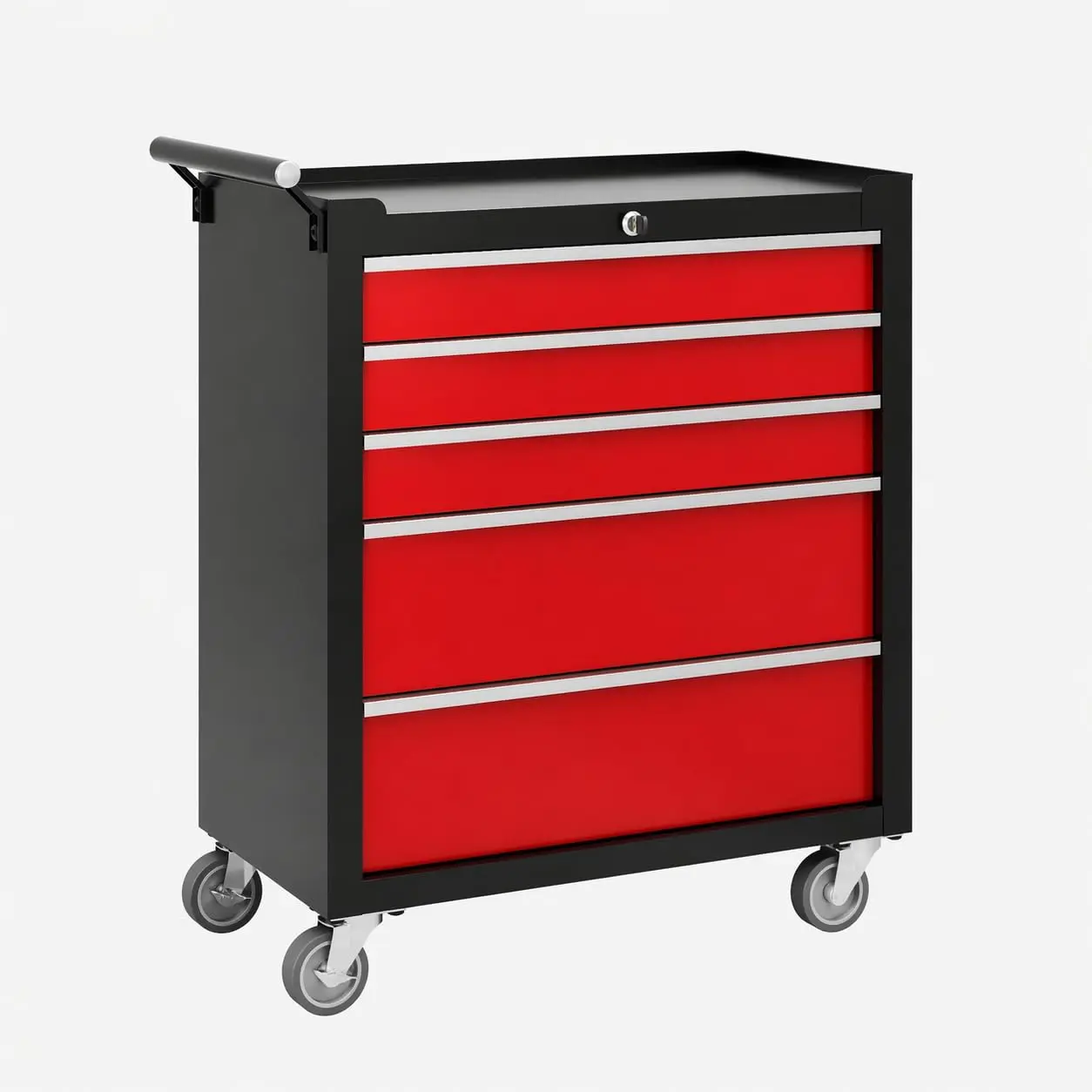 Heavy Duty 5-Drawer Rolling Tool Chest - Lockable Metal Storage Cabinet with Ball-Bearing Slides & 360° Wheels for Garage & Workshop